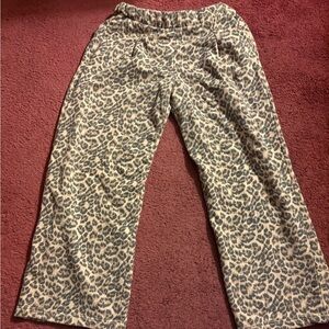 Aerie Leopard Print Wide-Leg Pants
